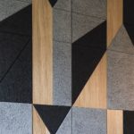 Modern office with acoustic wood wool wall tiles
