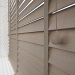 Wooden Blinds - Designer Smoke Grey with Tapes Wooden Venetian Blind
